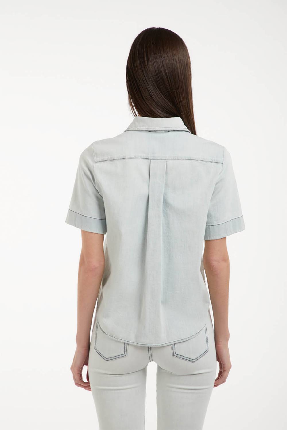 Piazza Sempione Camicia in denim manica corta Qualità Garantita