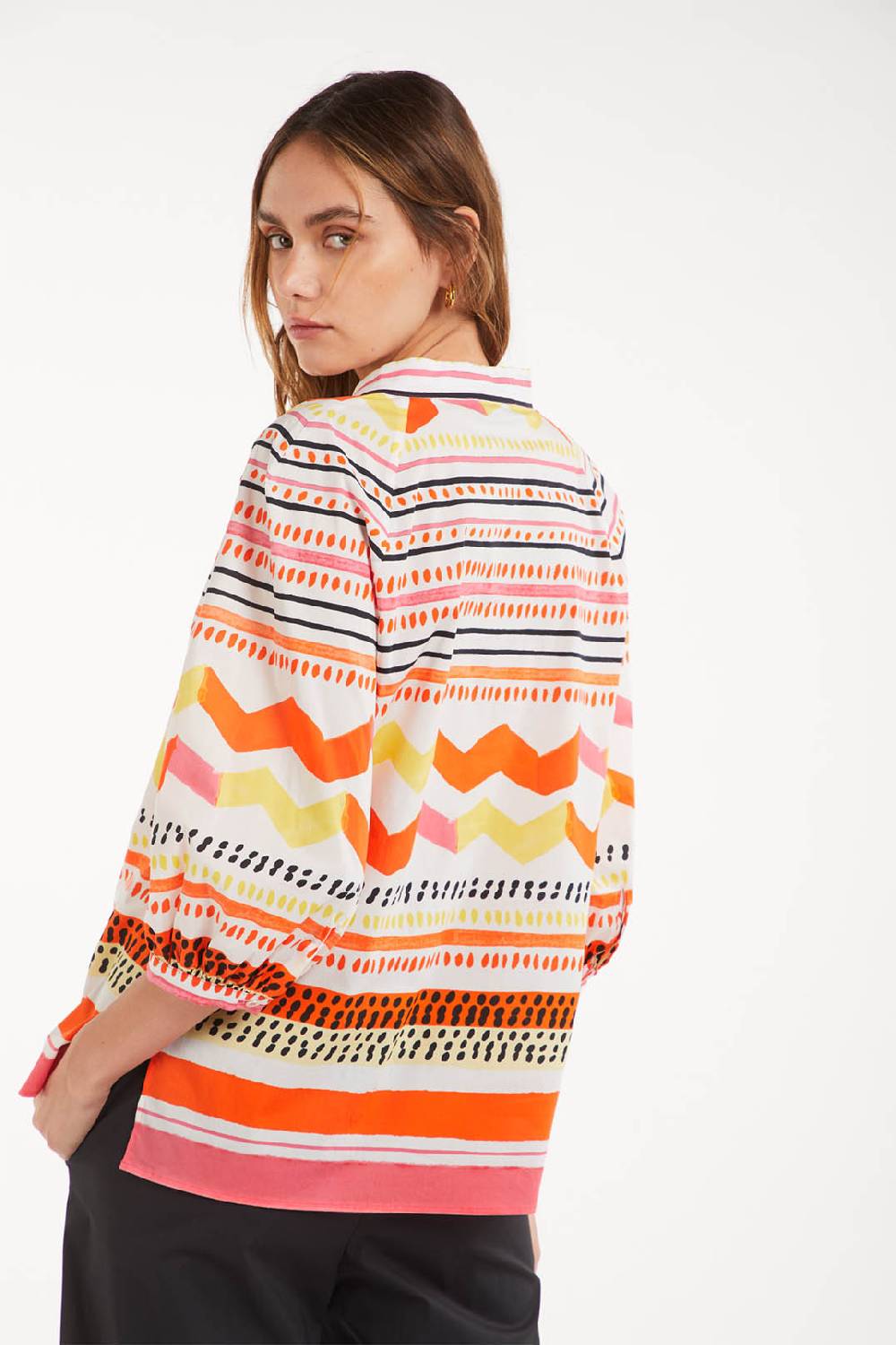 Piazza Sempione Camicia boho con stampa astratta Promozione Limitata
