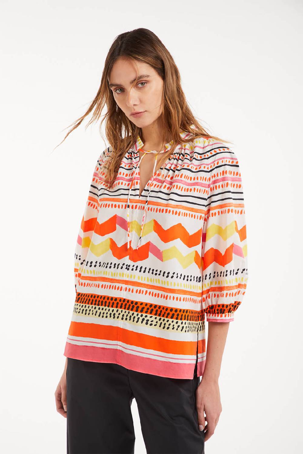 Piazza Sempione Camicia boho con stampa astratta Promozione Limitata
