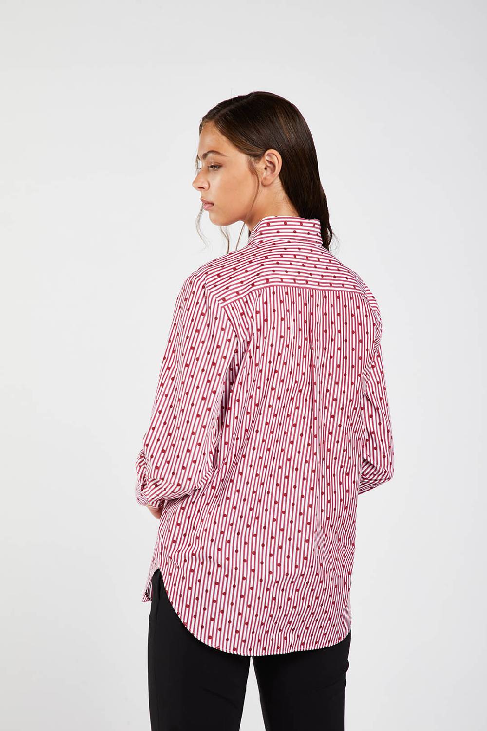 Piazza Sempione Camicia stampata a righe e pois Moda