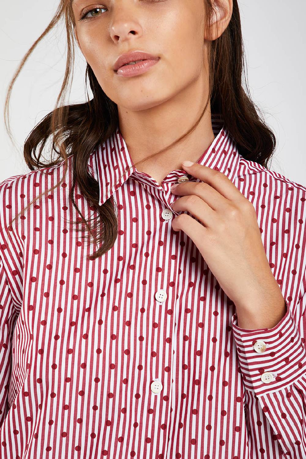 Piazza Sempione Camicia stampata a righe e pois Moda