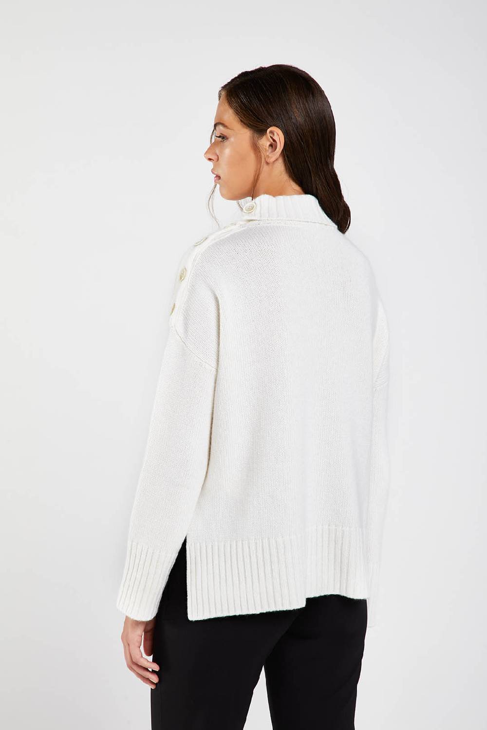 Piazza Sempione Maglione a collo alto in misto lana cashmere Soddisfazione Garantita