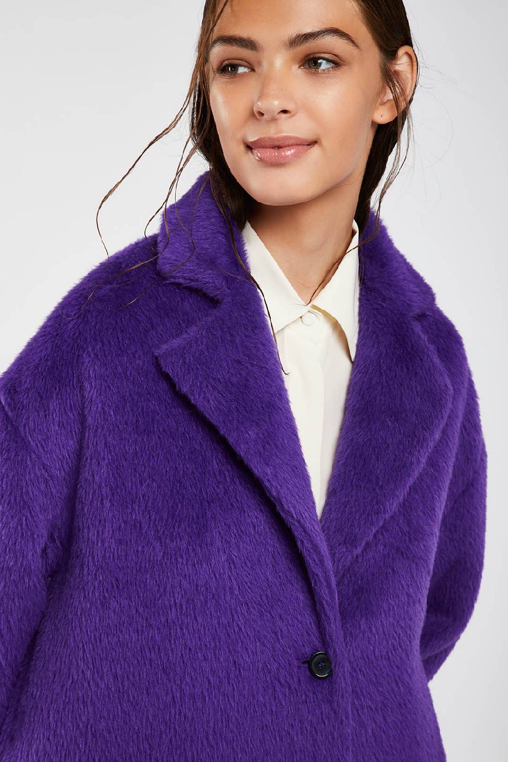 Piazza Sempione Cappotto fuzzy in alpaca e lana vergine In Linea