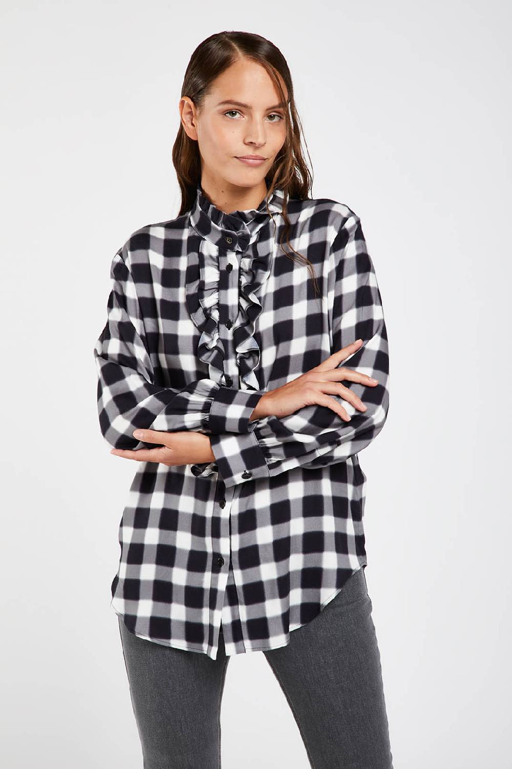 Piazza Sempione Camicia con stampa sfumata damier Fino Al -60%