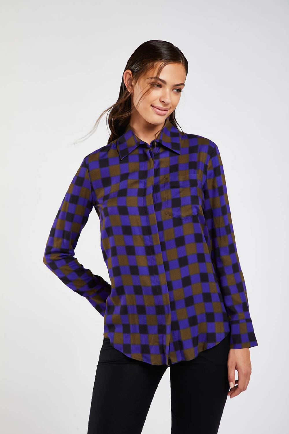 Piazza Sempione Camicia con stampa sfumata damier Affare Del Giorno