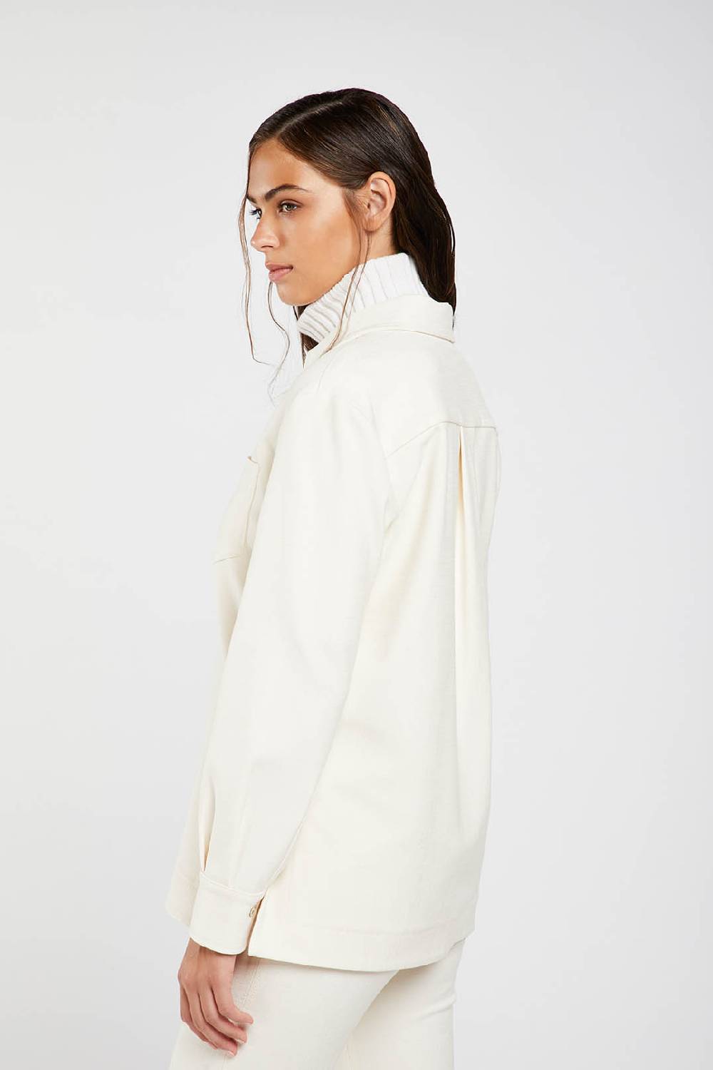 Piazza Sempione Giacca camicia in gabardina diagonale stretch Sconto