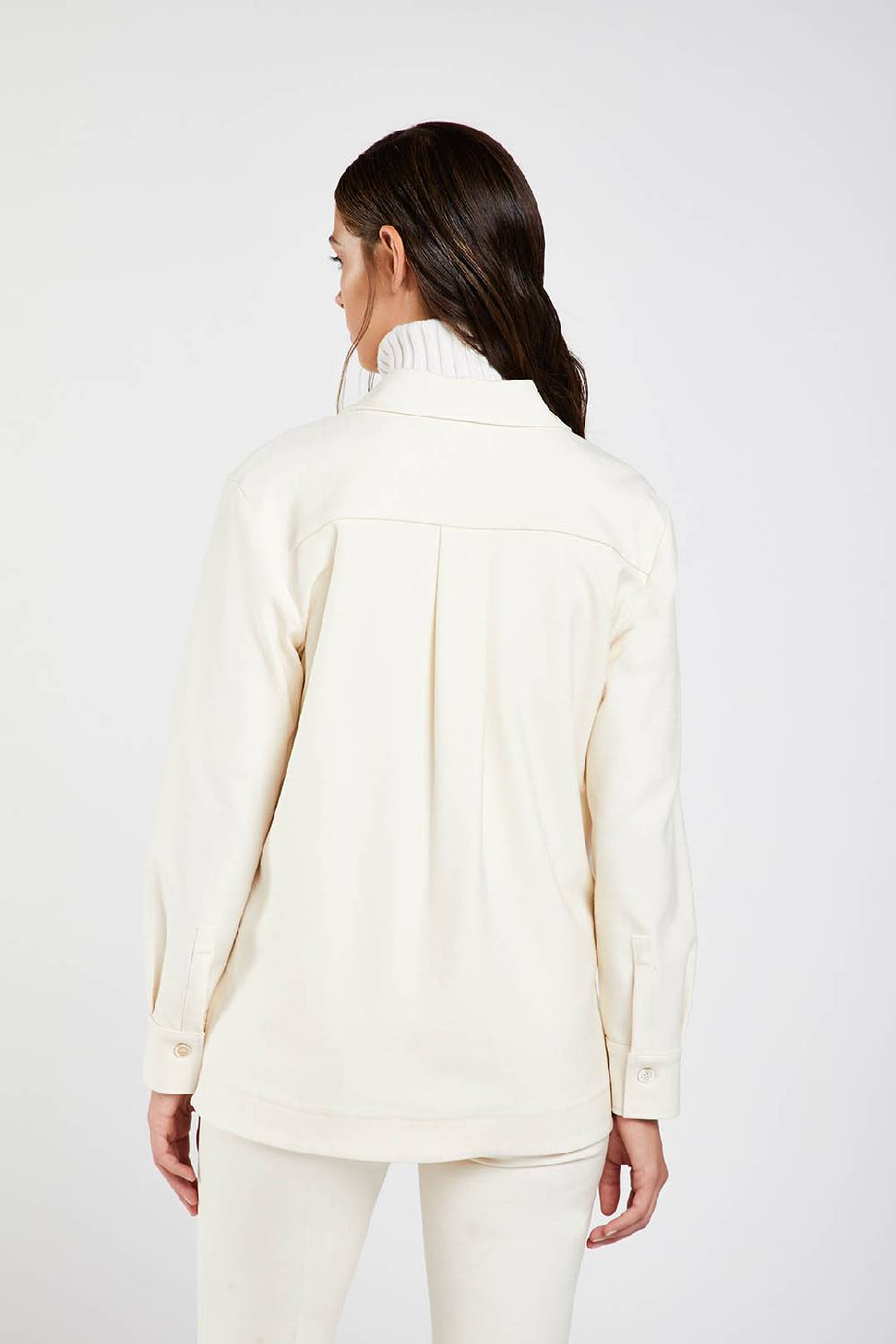 Piazza Sempione Giacca camicia in gabardina diagonale stretch Sconto
