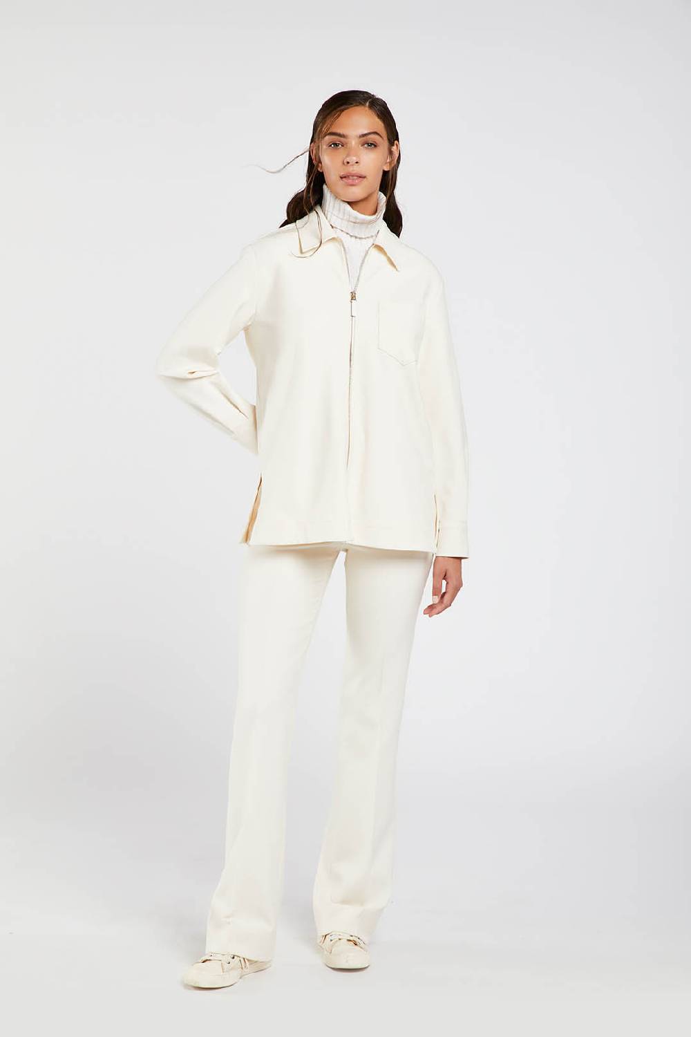 Piazza Sempione Giacca camicia in gabardina diagonale stretch Sconto
