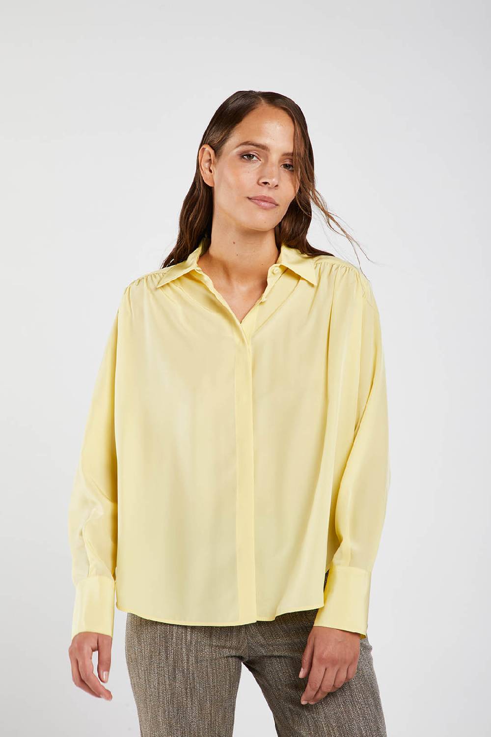 Piazza Sempione Camicia in crepe de chine di seta Economico