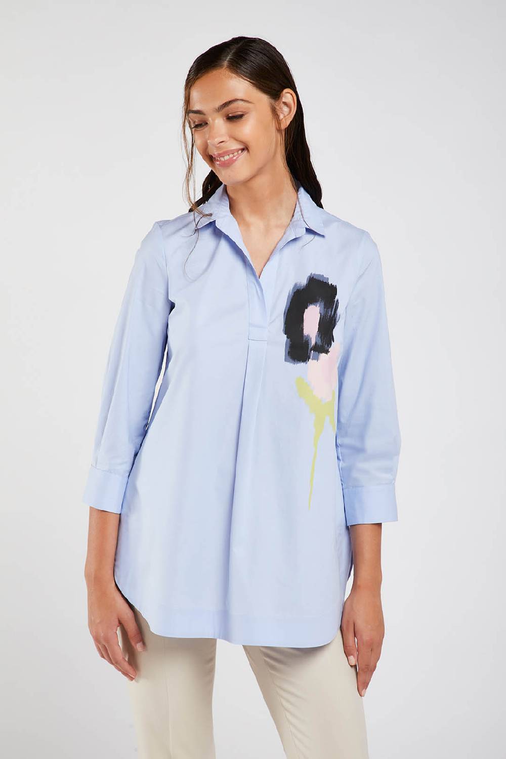 Piazza Sempione Camicia con fiore stampato Outlet