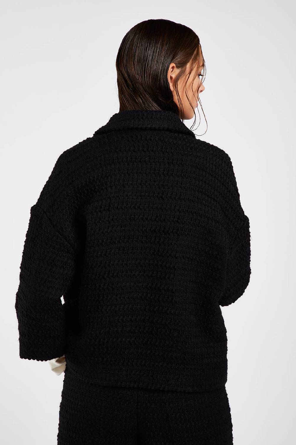 Piazza Sempione Giacca camicia in tweed tonale In Vendita