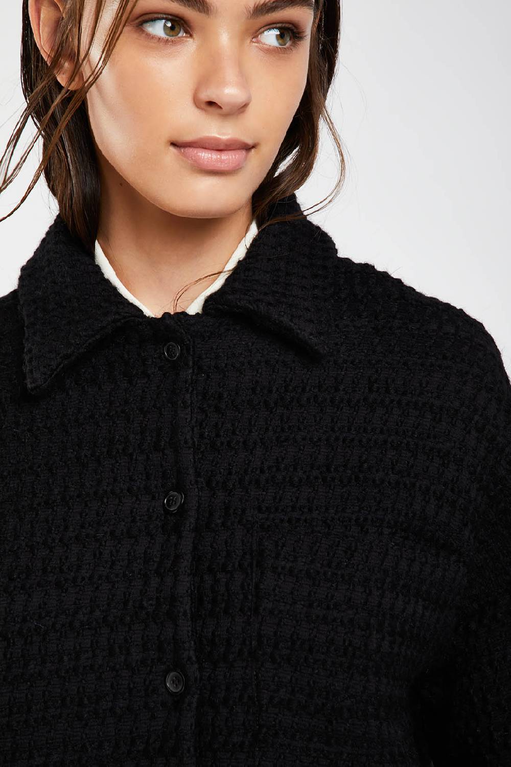 Piazza Sempione Giacca camicia in tweed tonale In Vendita
