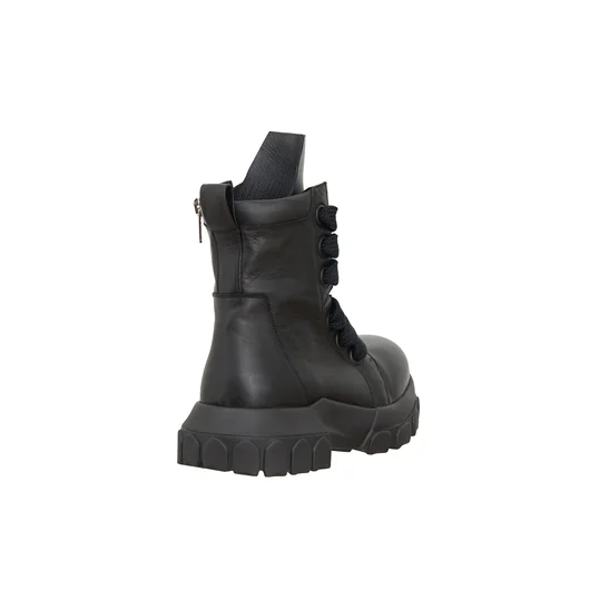 RICK OWENS STIVALI IN PELLE JUMBOLACED LACEUP BOZO TRACTOR Soddisfazione Garantita