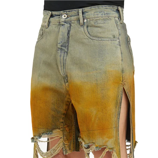RICK OWENS DRKSHDW BERMUDA IN DENIM GETH CUTOFFS Qualità Garantita