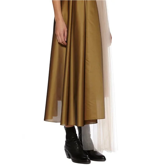 QUETSCHE_ ABITO LUNGO IN TULLE E SETA In Linea