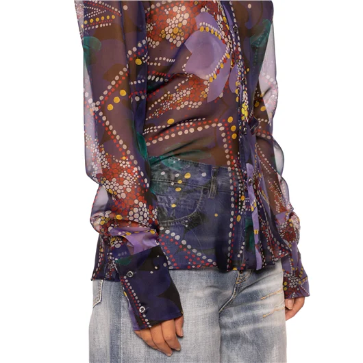 DSQUARED CAMICIA IN CHIFFON CON STAMPA FLOREALE Novità