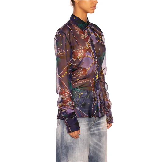 DSQUARED CAMICIA IN CHIFFON CON STAMPA FLOREALE Novità