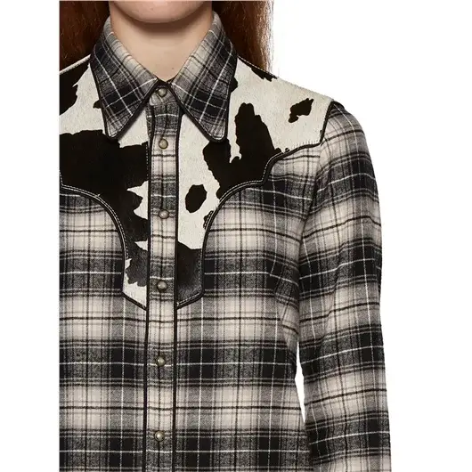 DSQUARED CAMICIA IN COTONE CHECK CON INSERTO Sconto