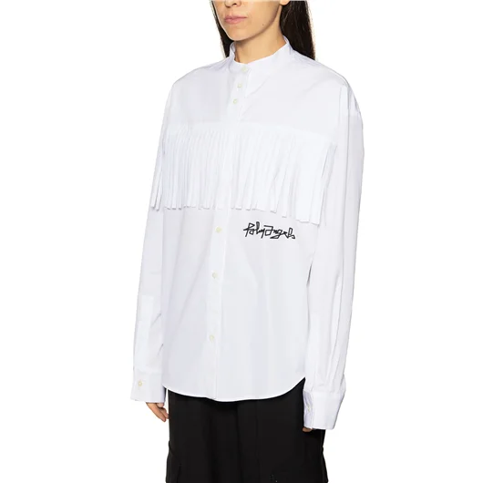 PALM ANGELS CAMICIA IN COTONE LOGO DESERT E FRANGE Economico