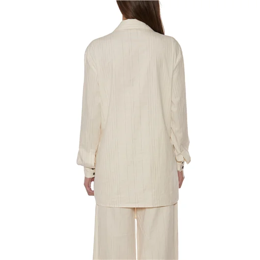 NOSTRASANTISSIMA CAMICIA OVERSIZE IN COTONE E LINO Vendita Economica
