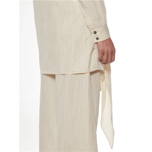 NOSTRASANTISSIMA CAMICIA OVERSIZE IN COTONE E LINO Vendita Economica