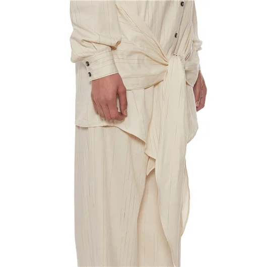 NOSTRASANTISSIMA CAMICIA OVERSIZE IN COTONE E LINO Vendita Economica