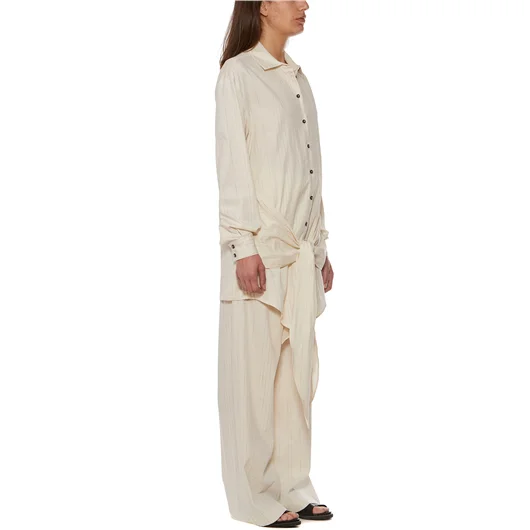 NOSTRASANTISSIMA CAMICIA OVERSIZE IN COTONE E LINO Vendita Economica