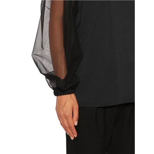 NOSTRASANTISSIMA CAMICIA RAGLAN IN SETA E TULLE Saldi Di Fabbrica
