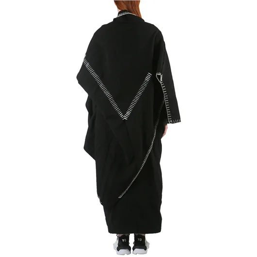 YOHJI YAMAMOTO CAPPOTTO LUNGO IN LANA CON IMPUNTURE Negozi Online