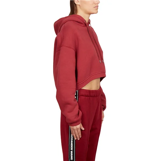 ALEXANDER WANG FELPA IN COTONE CORTA CON CAPPUCCIO Vendita Economica