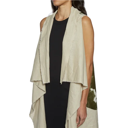 CLAUDIO CUTULI GILET IN PELLE E LINO Promozione Limitata