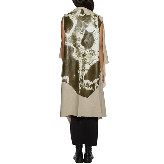 CLAUDIO CUTULI GILET IN PELLE E LINO Promozione Limitata