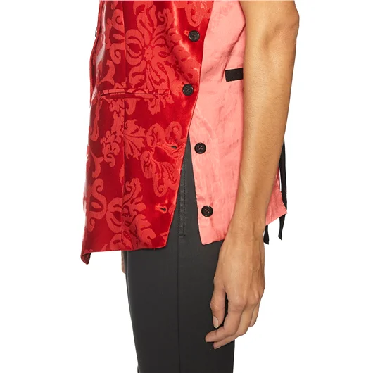 ANN DEMEULEMEESTER GILET IN SETA JACQUARD Fino Al -60%