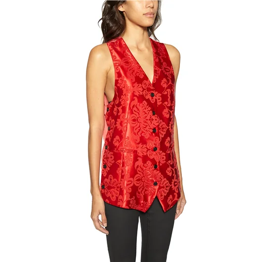 ANN DEMEULEMEESTER GILET IN SETA JACQUARD Fino Al -60%