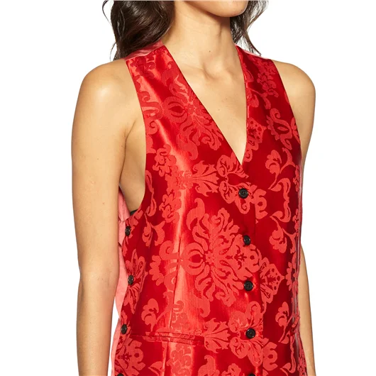 ANN DEMEULEMEESTER GILET IN SETA JACQUARD Fino Al -60%