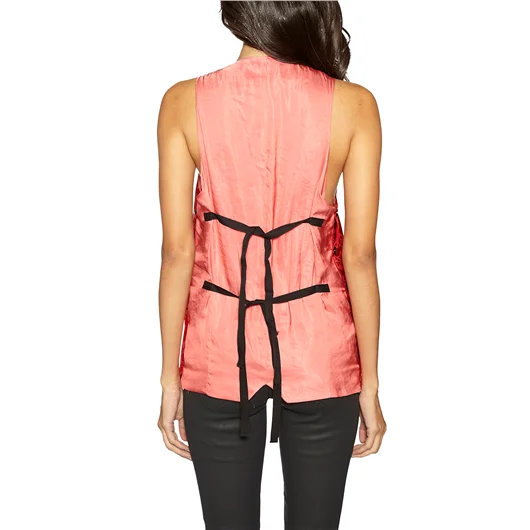ANN DEMEULEMEESTER GILET IN SETA JACQUARD Fino Al -60%
