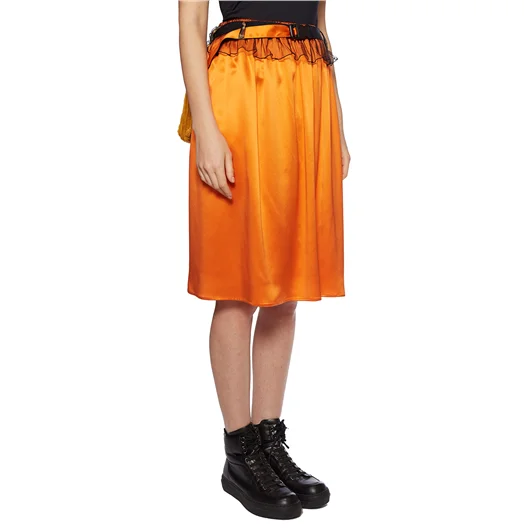 QUETSCHE_ GONNA IN SETA CON TASCHE APPLICATE In Vendita