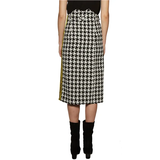 OFF-WHITE CO VIRGIL ABLOH GONNA LONGUETTE PIED DE POULE Saldi
