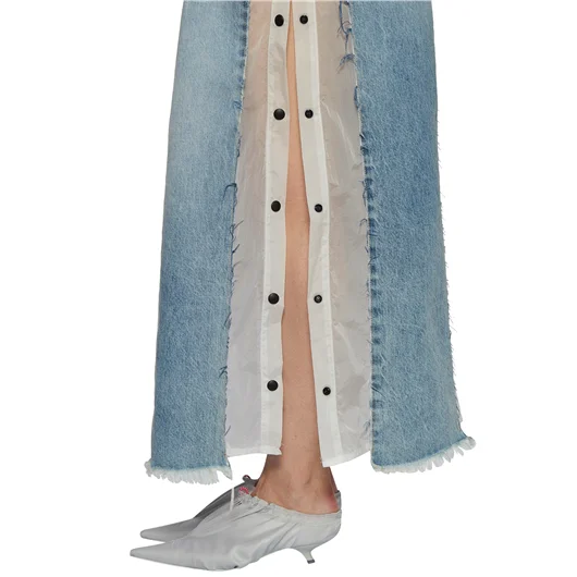 BEN TAVERNITI UNRAVEL GONNA LUNGA IN DENIM E NYLON Offerte
