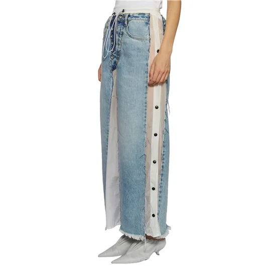 BEN TAVERNITI UNRAVEL GONNA LUNGA IN DENIM E NYLON Offerte