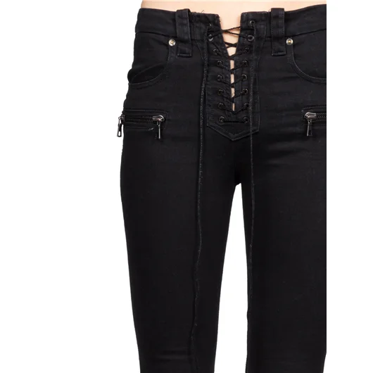 BEN TAVERNITI UNRAVEL JEANS IN DENIM STONE LACE UP Qualità