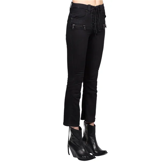 BEN TAVERNITI UNRAVEL JEANS IN DENIM STONE LACE UP Qualità