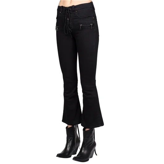 BEN TAVERNITI UNRAVEL JEANS IN DENIM STONE LACE UP Qualità