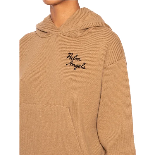PALM ANGELS MAGLIA IN LANA CON CAPPUCCIO Prezzo Ridotto