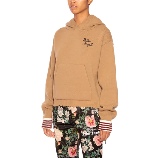PALM ANGELS MAGLIA IN LANA CON CAPPUCCIO Prezzo Ridotto