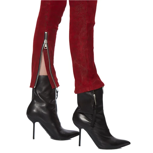 BEN TAVERNITI UNRAVEL PANTALONI IN PELLE STRETCH LACEUP Qualità Garantita