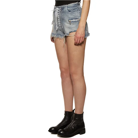 BEN TAVERNITI UNRAVEL SHORTS IN DENIM LACE UP Economico