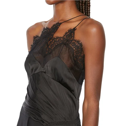 AC9 TOP ASIMMETRICO IN TULLE E PIZZO Sottocosto