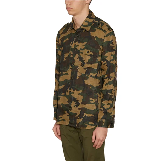 DANIELE ALESSANDRINI CAMICIA CAMOUFLAGE IN LINO Spedizione Gratuita