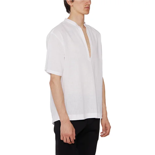 DANIELE ALESSANDRINI CAMICIA IN LINO E COTONE Saldi